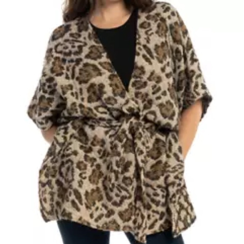 Vince Camuto Leopard Print Cape